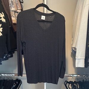 CAbi Women's Dark Gray V-Neck Blouse